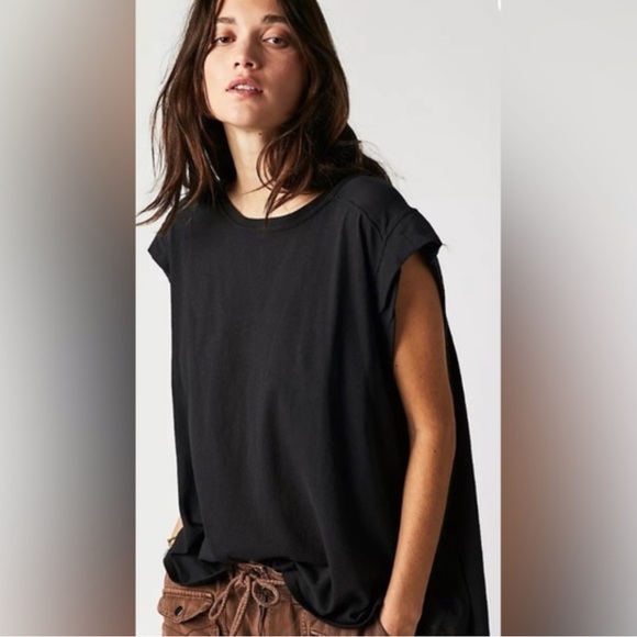 NWT Free People We The Free Naomi Tee Black sizes XS, M, L - Picture 3 of 7